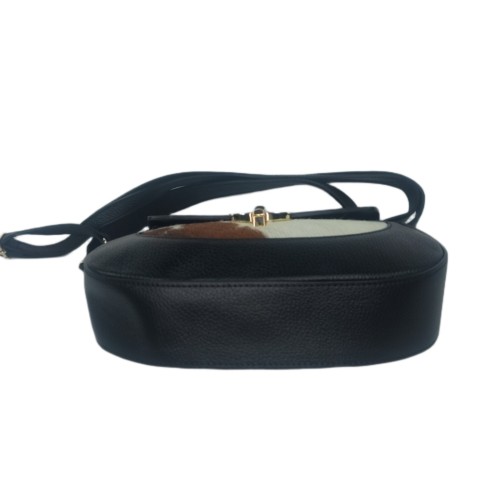 Charlie Leather Adeluccina Black Leather & Fur SM/Med Shoulder Bag/Crossbody-NWT - Picture 6 of 13